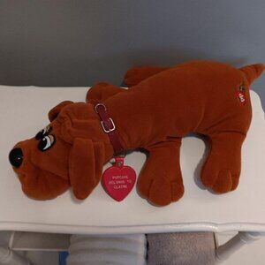Vintage Brown Pound Puppy with Collar and Tag